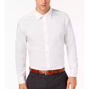 NWOT Alfani Men's White Button Down Shirt Long Sleeves Size M